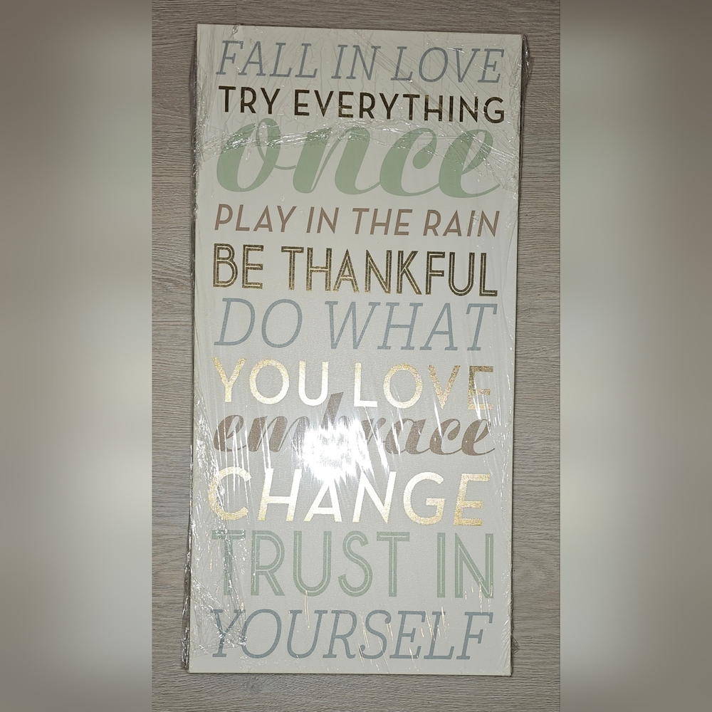 Amazon Home Wall Art Canvas Decor Motivational Be Thankful Sign 24"×12" Vertical